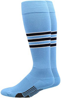 Logo personnalisé Chaussettes de compression pour course à hauteur du genou 20-30 Baseball Chicago Blanc Sport
