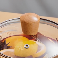 Marmite à soupe moderne en verre borosilicate transparent, casserole côtelée résistante à la chaleur pour cuisinière à gaz, 1600 ml, pour la cuisine