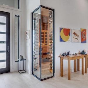 פינת מסתור מעוצבת במיוחד שיש עץ הליכה ליין תצוגת ארון יין אדום מחסן יין אדום מרתף יין - Product Image 5