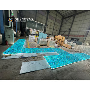 SHENGYAO Other Natural Illumination Design Blue Apatite Crystal Quartz Translucent Stone Floor <strong>Tile</strong> with Light - Product Image 3
