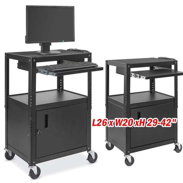 Economy 4-Wheel AV Computer Tool Cart Storage Cabinet for Workshop