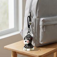 Porte-clés pendentif chien Schnauzer en peluche, breloque mignonne pour sac, accessoire de sac à dos imperméable, option logo personnalisé, fabriqué à Yiwu