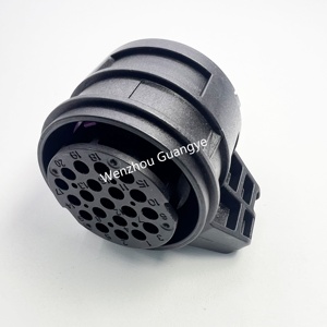 Zwarte 20-pins mannelijke auto-elektrische connector, waterdicht, ABS nylon behuizing, 6A nominale stroom, messing <span class=keywords><strong>model</strong></span> 1J0927320 voor auto's - Product Image 2