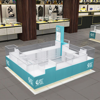 Vitrina de Exhibición de Joyería de Metal de Diseño Moderno y Lujoso con Iluminación LED, Impermeable, de Alta Calidad y Fácil de Limpiar para Kiosco de Centro Comercial
