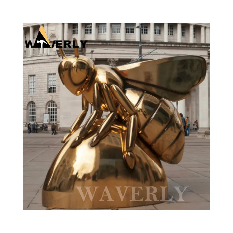 Custom Large Metal Art Animal Giant Insects Sculptures Statues Bee Sculpture Stainless Steel