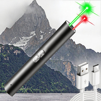 Puntatore Laser 2 in 1 ad Alta Potenza con Luce Verde e Rossa, Strumento a Doppio Uso per Escursionismo e Soccorso all'Aperto e Divertente Giocattolo per Gatti