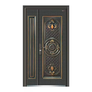 Pintu keamanan baja kekuatan tinggi desain sederhana Modern metalik abu-abu baja dingin digulung Hotel pintu anti-maling