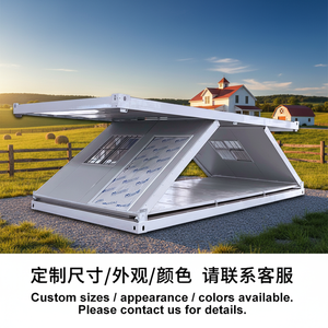 Maison conteneur pliable de 20 pieds, style ferme, respirante, pour chambre, atelier, bureau à domicile, hôtel, magasin, en panneaux sandwich d'acier - Product Image 2