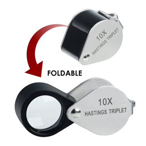 10X Pocket Jewelers Loupe with Triplet Lens | Foldable & Stainless Steel Hasting Triplet Loupe for Gemstone, <b>Watch</b> & Hobby OEM - Product Image 4