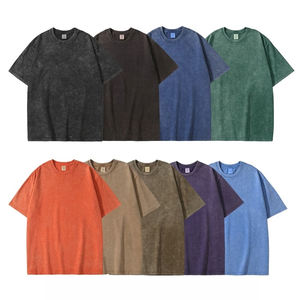 T-shirt Oversize Personnalisé en Coton Épais Délavé Style Vintage Streetwear – Tee-shirt Vierge à Faible MOQ avec Logo Personnalisé OEM ODM - Product Image 6