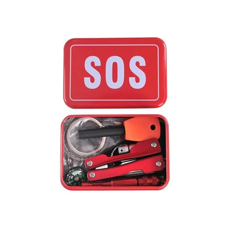 high quality Outdoor Camping Mini Metal First Aid Box Emergency Survival Tool Box SOS First Aid Survival kit Gear