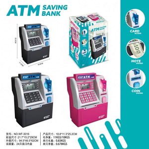 Electronic Mini ABS Bank Machine Fishboy Upgraded Power-Off <b>Memory</b> ATM Piggy Bank Toy for Kids Plastic Debit <b>Card</b> Storage - Product Image 6
