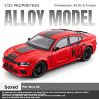 Modèle de voiture en alliage moulé sous pression 1:24 War Horse SRT Sports avec son et lumière, portes rétractables, jouet pour garçon, voiture miniature à rétrofriction