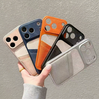 Dompet Kartu Kulit PU Berlapis Elektroplating Grosir dengan Slot Kartu untuk iPhone 17 16 Pro Max untuk Samsung 26 Plus