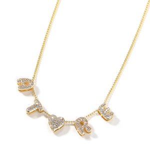 UWIN glassato fuori da te piccola dimensione CZ lettera ciondolo collana personalizzato lettera iniziale ciondolo catena personalizzare gioielli - Product Image 4