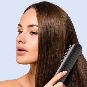 Negative Ion Wireless Hair Straightener Brush Portable Rechargeable Hair Care Styling Tool No Damage Ceramic Heating Detangling - Product Image 5