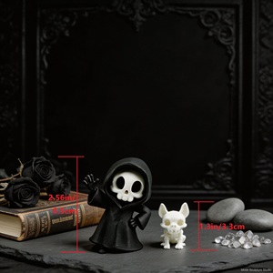 Ornement de table d'Halloween imprimé en 3D : Bibliothécaire de la Dark Academia Reaper - Product Image 3