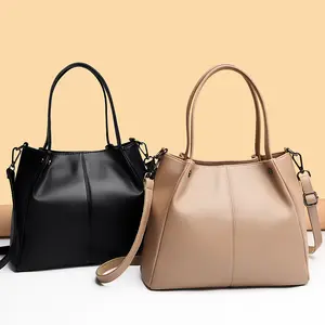 New casual fashion large-capacity women tote bag supplier PU leather ladies trendy underarm bucket bag luxury shoulder handbags