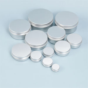 Tarro Cosmético Redondo <span class=keywords><strong>de</strong></span> Aluminio Mate con Logotipo Personalizado y Tapa <span class=keywords><strong>de</strong></span> Rosca, Envase Metálico para Empaquetado <span class=keywords><strong>de</strong></span> Productos <span class=keywords><strong>de</strong></span> Belleza al por Mayor - Product Image 1