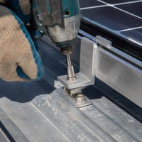 Kit de support de montage de panneau solaire télescopique, angle d'inclinaison réglable, pied solaire en aluminium pour toit en tôle
