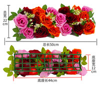 50*22cm 3D Çiçek Duvar Paneli Gerçek Dokunuşlu Yapay Çiçekler İpek Gül Çiçek Sırası DIY Uzun Şerit Zemin Sahne Kemeri Arka Plan Dekoru