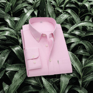 Chemise habillée boutonnée pour homme Exve, taille européenne, 100 % coton tricoté, écologique, respirante, à manches longues, couleur unie - Product Image 2