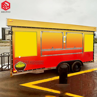 Belyoo Mobile Fast Food Van Chariots à café Sandwich au fromage BBQ Remorque alimentaire à vendre Chine Camion de pizza à la crème glacée Traiteur