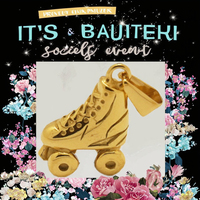Pendentif Breloque Patins à Roulettes et Patins à Glace en Acier Inoxydable Plaqué Or 18K Style Vintage Twinkle pour Filles – En Stock