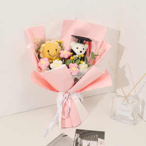 <span class=keywords><strong>Doctor</strong></span> Bear Inspirational High School Ingreso Examen Ramo Girasol Punto Lana Flor artificial Plantas decorativas - Product Image 4