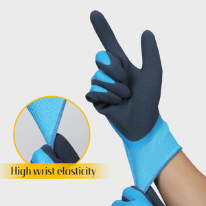 قفازات أمان XINGYU XL من النايلون 15 جم من اللاتكس مطلية بالكامل بالرمال ومقاومة للماء مقاس XL من النايلون القطني محبوك والعمل من النايلون - Product Image 5