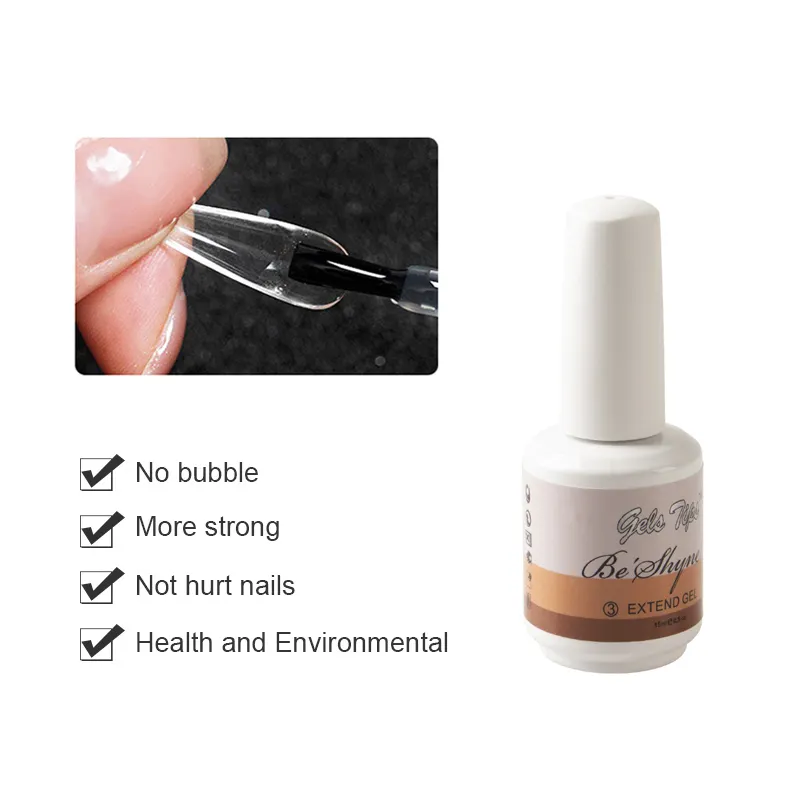 Colle pour faux ongles, Gel X, transparent, pression complète, extension, Nail art