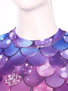 Traje de Baño de Sirena para Mujer, Mono de Cuerpo Entero con Estampado de Escamas de Pez, Traje de Baño para Cosplay, Actuaciones Escénicas - Product Image 4