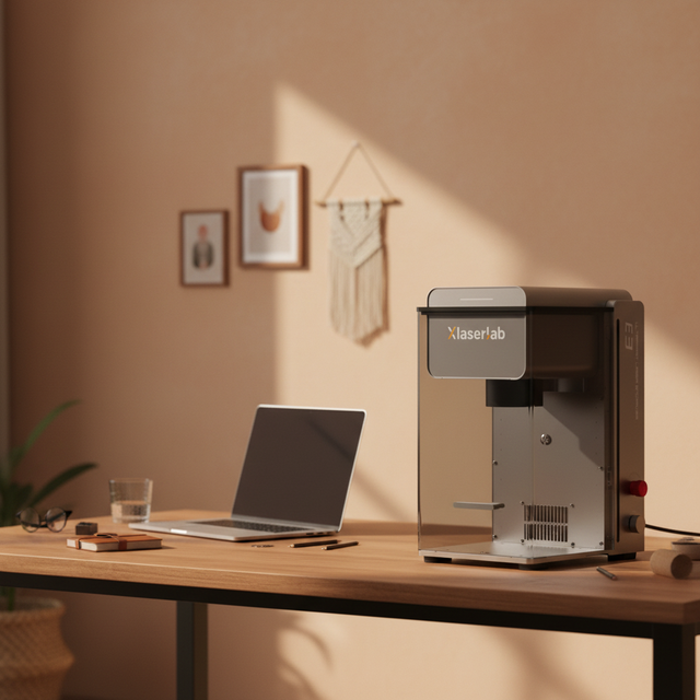 Xlaserlab E3 UV Laser Engraver for Wood & Leather with AI Support Portable Rotary Conveyor Accessory for Cylindrical Objects