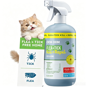 Spray anti-puces <span class=keywords><strong>pour</strong></span> animaux domestiques, naturel, <span class=keywords><strong>pour</strong></span> l'intérieur, anti-puces et anti-tiques, à base de plantes, <span class=keywords><strong>pour</strong></span> tapis, meubles, arbres à chat, avec huiles essentielles - Product Image 1