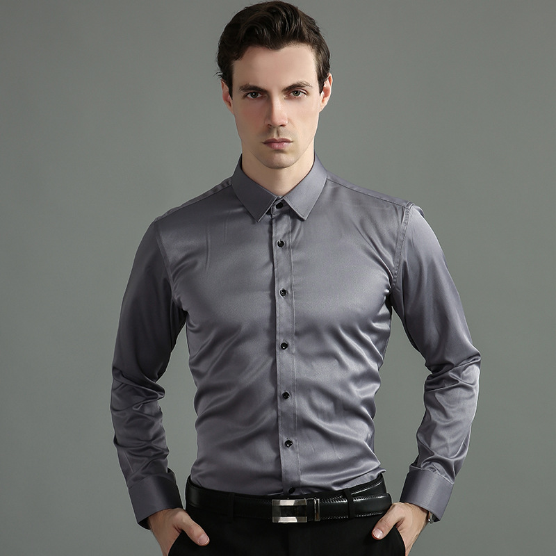 Camicia da smoking grigia