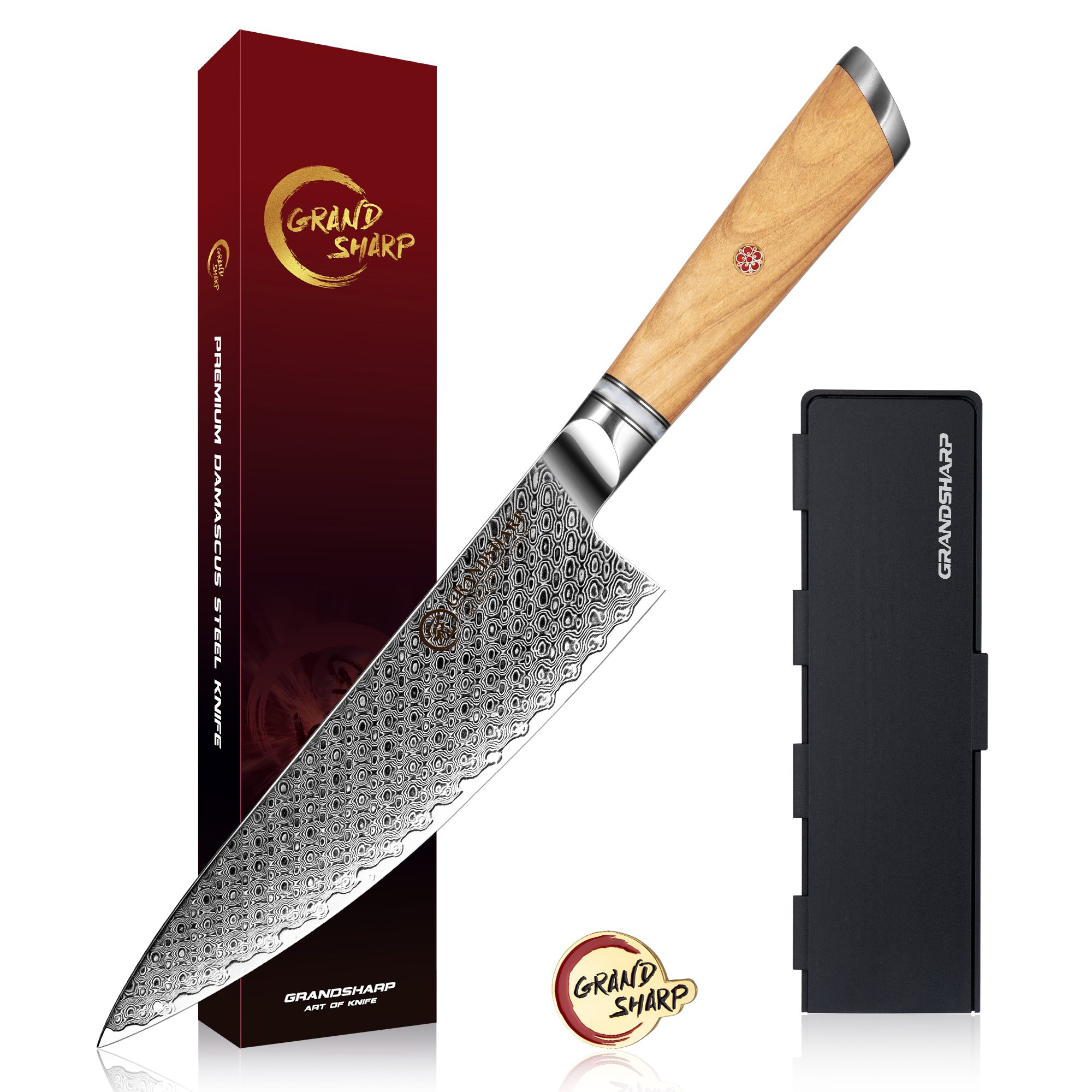 Couteau de chef 8" en bois avec coffret cadeau