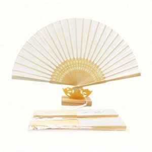 Abanico de Mano Plegable de Bambú Pintado con Arte Folclórico Personalizado para Novia - Product Image 3