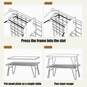 <span class=keywords><strong>Table</strong></span> pliante de <span class=keywords><strong>Camping</strong></span>, grande taille, multi-usage, <span class=keywords><strong>Double</strong></span> couche, Portable, pique-nique - Product Image 6