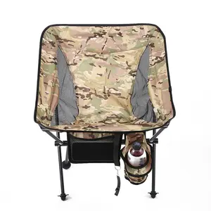 Yüksek kaliteli kamuflaj kamp sandalyesi yeni tasarım ay sandalye bardak tutucu ve şişe açacağı