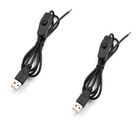 3A Schnelllade-USB-Verlängerungskabel (Stecker auf Buchse) mit Geflechtschirmung, PVC-Ummantelung und kleinem Ein/Aus-Druckschalter für Schreibtischlampe und Ventilator