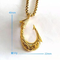 Viking Mermaid Collection 316 acier inoxydable Fine Fashion PVD or hameçon Viking pendentif collier avec chaîne à maillons