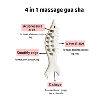 Queue de poisson personnalisée en or rose, peigne Gua Sha, machine de massage avec boîtes chauffantes en bois de santal rouge et vert