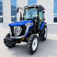 Tracteur agricole à roues 4x4 de 100 CV à longue autonomie, en promotion, avec contrepoids et tondeuse
