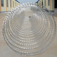 Fil barbelé, fil de rasoir, fil concertina galvanisé et recouvert de PVC, antivol, antirouille, pour clôture de sécurité, de frontière et de prison, en bobine