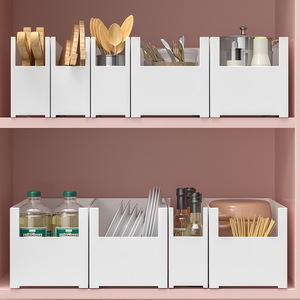 Kitchen Storage Compartments Rectangle Removable Desktop Organizers For <b>Cabinet</b> Countertop Storage Boxes Bins - Product Image 3