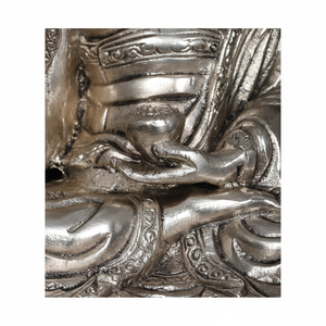 8 \ "Estatua del Señor Buda Latón plateado con escultura Vitark Mudra - Product Image 1