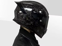 Casque de moto intégral en fibre de carbone avec visière solaire foncée, casque de course