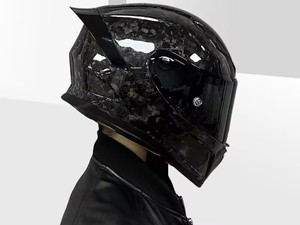Casque de moto intégral en fibre de carbone avec visière solaire foncée, casque de course - Product Image 3