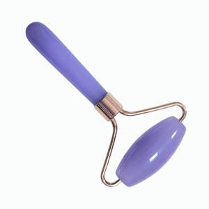 Colorful Purple Resin Face <b>Massage</b> <b>Tool</b> Durable Single Roller with Rose Gold Frame for Spa and Beauty Gift - Product Image 4