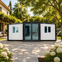 Conteneur maritime extensible à double aile de 10 et 20 pieds, maison préfabriquée modulaire, appartement, salon, cuisine, respirant